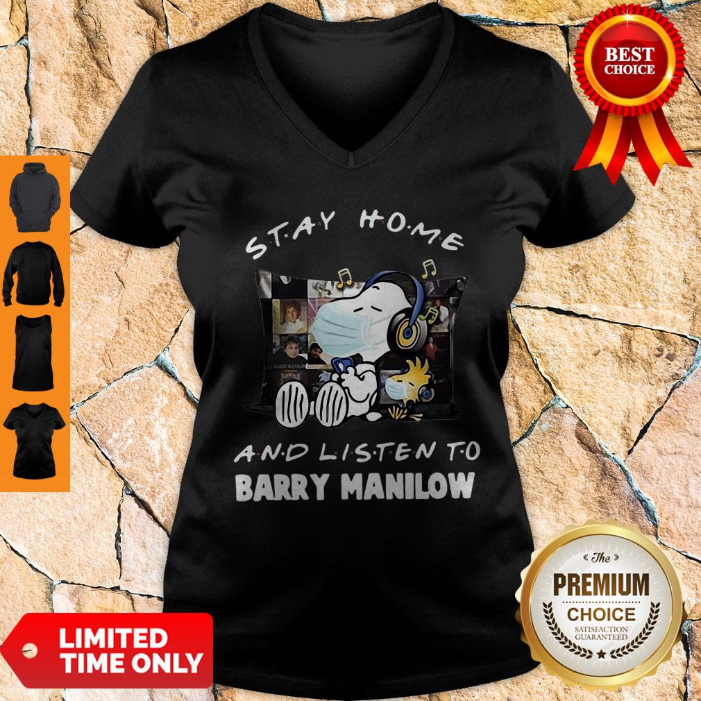 Snoopy Stay Home And Listen To Brad Paisley COVID-19 V-Neck Snoopy Stay Home And Listen To Brad Paisley COVID-19 V-Neck