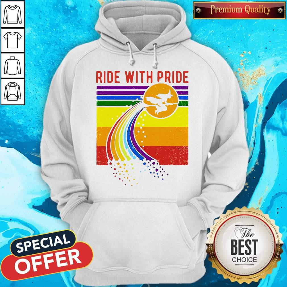 Pretty Witch Ride With Pride LGBT Pride Vintage Hoodie Pretty Witch Ride With Pride LGBT Pride Vintage Hoodie