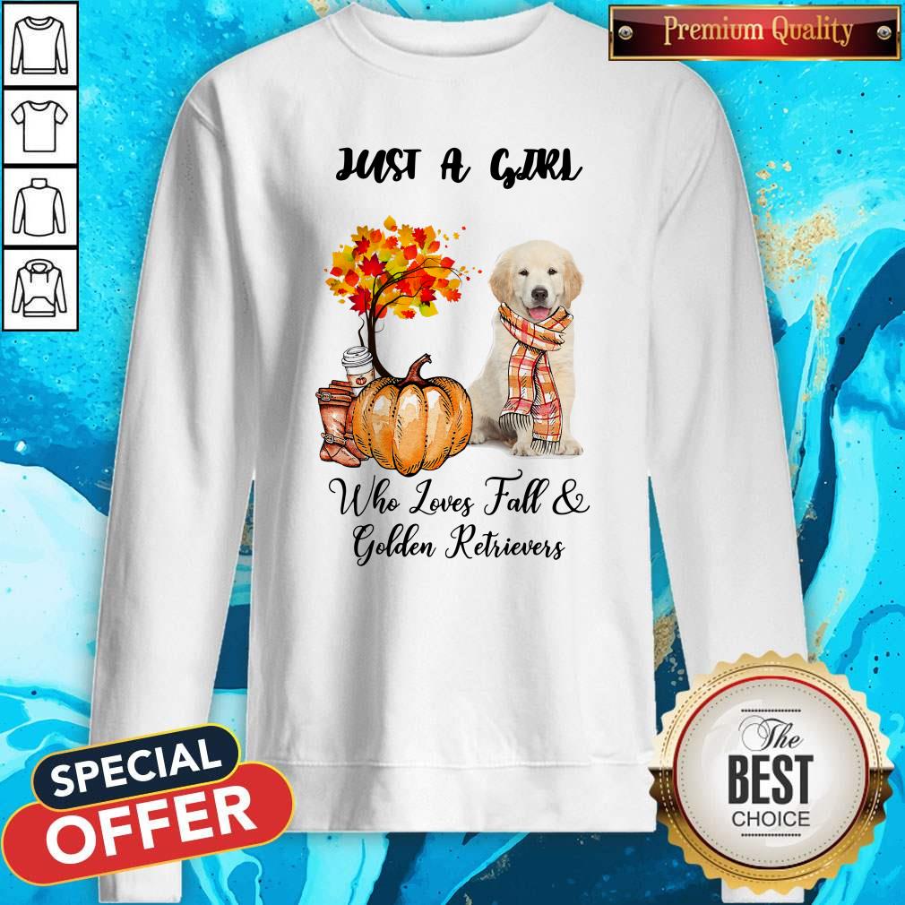Just A Girl Who Love Fall And Golden Retrievers Autumn Pumpkin Sweatshirt Just A Girl Who Love Fall And Golden Retrievers Autumn Pumpkin Sweatshirt