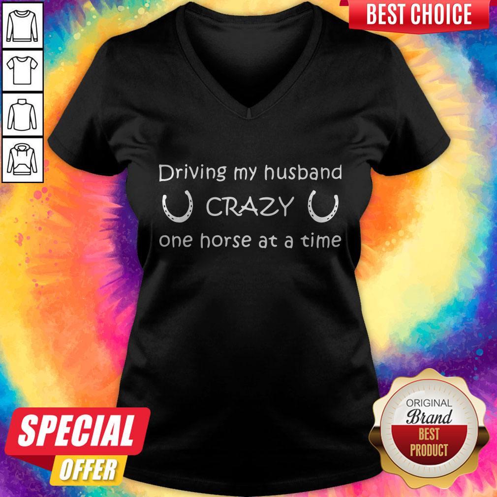 Top Driving My Husband On Horse At A Time V-neck Top Driving My Husband On Horse At A Time V-neck