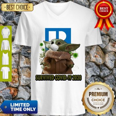 Baby Yoda Mask Realtors Survived COVID-19 2020 V-neck