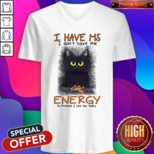 Black Cat I Have Ms I Don’t Have The Energy To Pretend I Like You Today V-neck