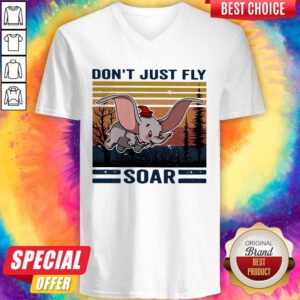 Funny Elefant Don’t Just Fly Soar Vintage V-neck
