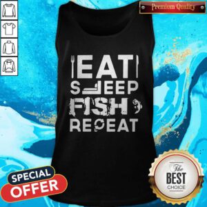 Nice Eat Sleep Fish Repeat Tank Top