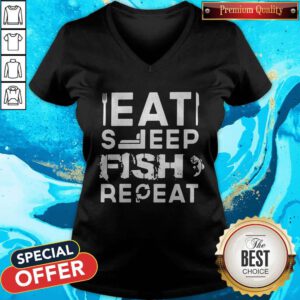 Nice Eat Sleep Fish Repeat V-neck