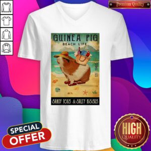 Nice Guinea Pig Beach Life Sandy Toes And Salty Kisses V-neck