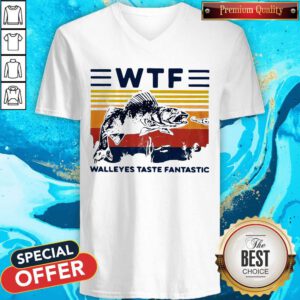 Premium WTF Walleye Taste Fantastic Vintage V-neck