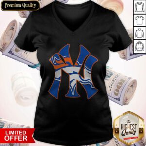 Awesome New York Yankees And Denver Broncos V-neck