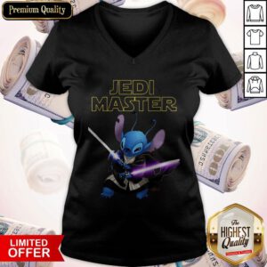 Cute Stitch Jedi Master V-neck