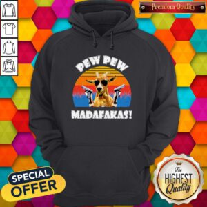Funny Mountain Goat Pew Pew Madafakas Vintage Hoodie