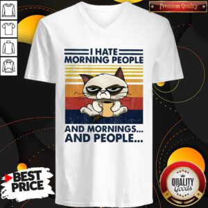 Grumpy I Hate Morning People And Mornings And People Vintage V-neck