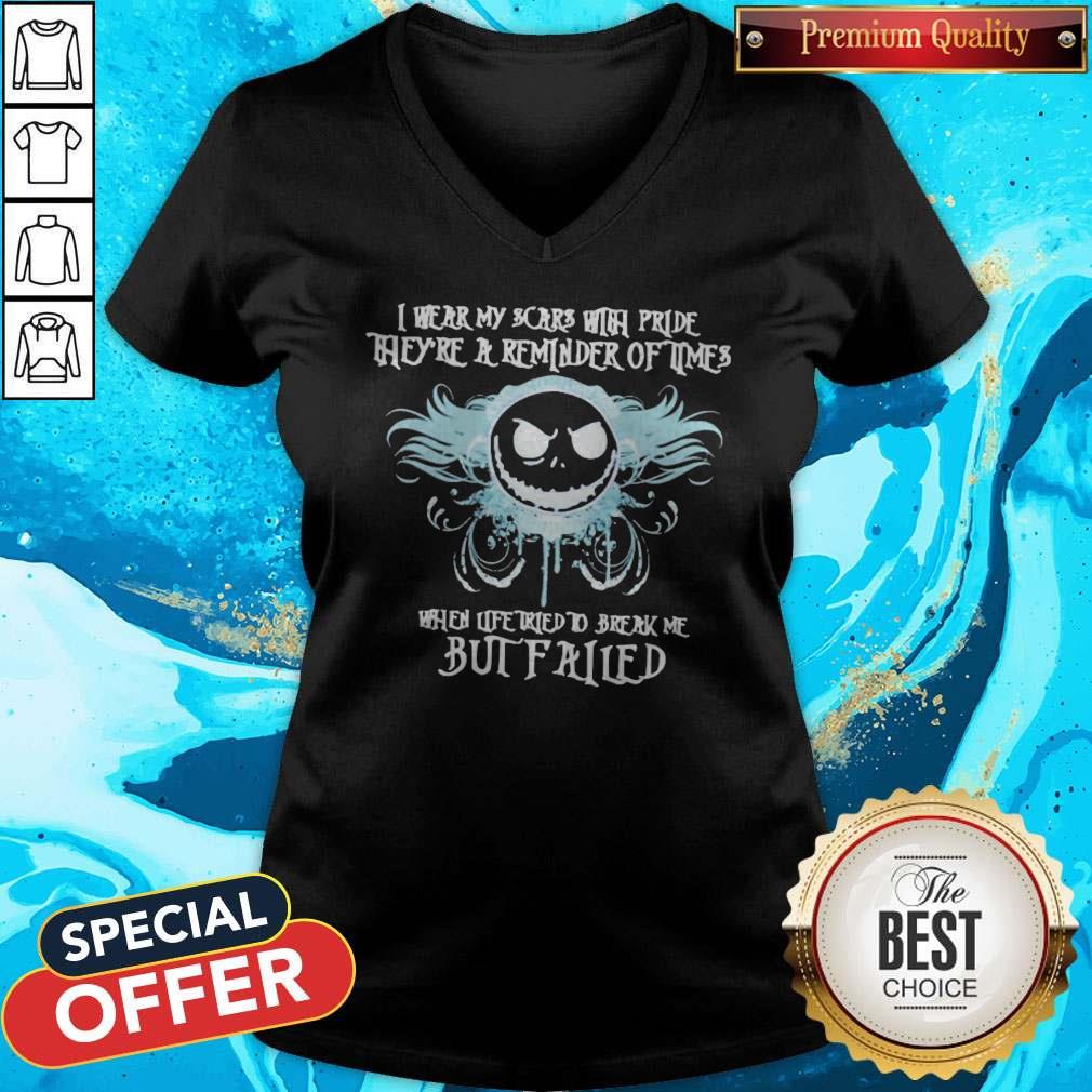 Halloween Jack Skellington I Wear My Scars With Pride They’re A Reminder Of Times Shirt - Image 4