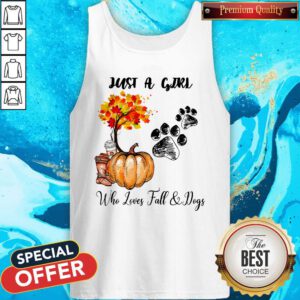 Just A Girl Who Love Fall And Dogs Autumn Pumpkin Tank Top
