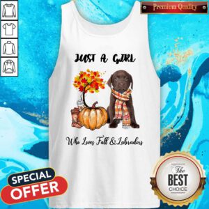Just A Girl Who Love Fall And Labradors Autumn Pumpkin Tank Top