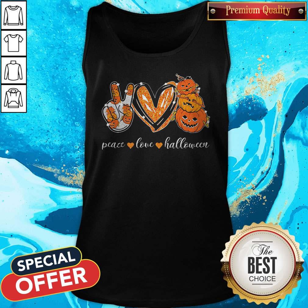 Official Peace Love Pumpkin Halloween Shirt - Image 3