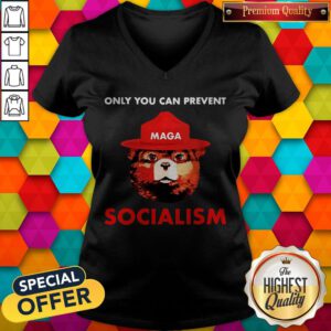Pretty Maga Bear Only You Can Prevent Socialism V-neck