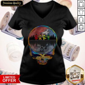 Colorful Skull Grateful Dead V-neck