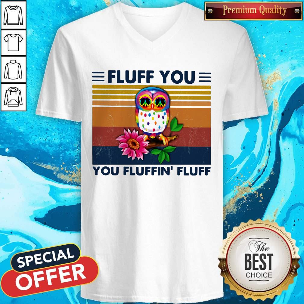 Colorful Owl Fluff You You Fluffin Fluff Vintage Retro Shirt - Image 3