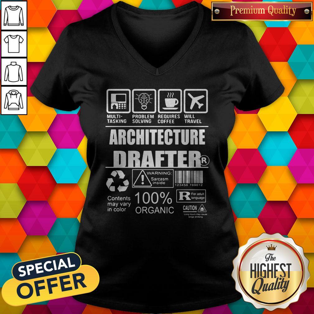 Multi-Tasking Problem Solving Requires Coffee Will Travel Architecture Drafter Contents May Vary In Color Shirt - Image 2
