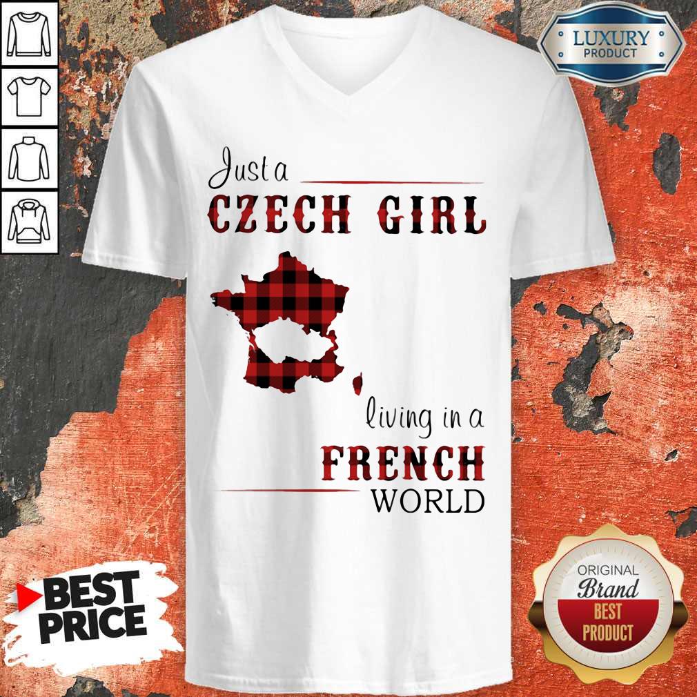 Nice Just A Czech Girl Living In A French World Shirt - Image 3