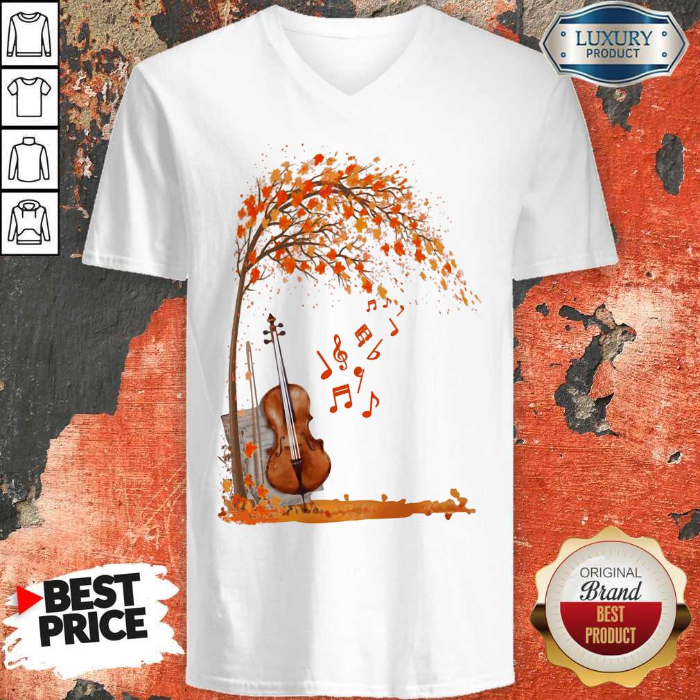 Official Fall Autumn Maple Leaf Violin Shirt - Image 3