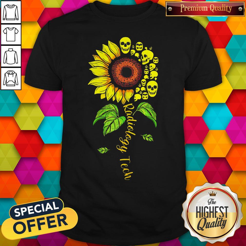 Official Radiology Tech Floral Sunflower Flower Skulls Shirt