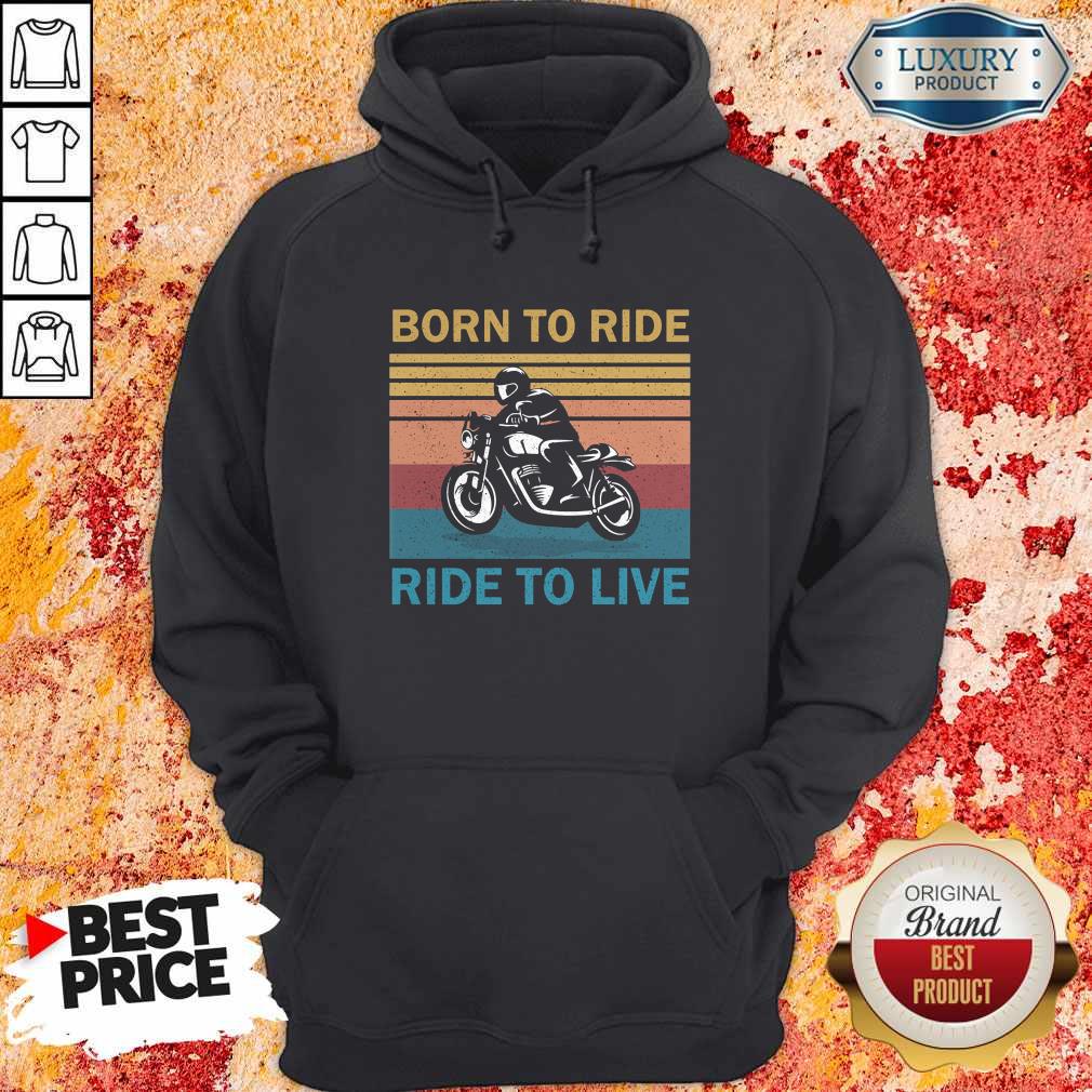 Premium Born To Ride Ride To Live Bike Vintage Retro Shirt - Image 4