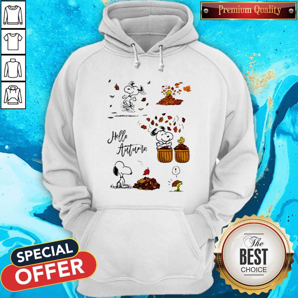 Snoopy And Woodstock Hello Autumn Maple Leaves Shirt - Image 4