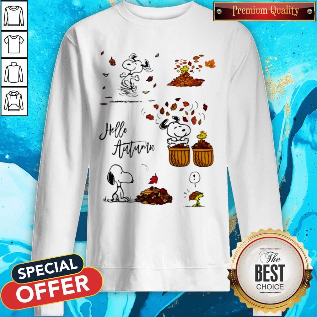 Snoopy And Woodstock Hello Autumn Maple Leaves Shirt - Image 5