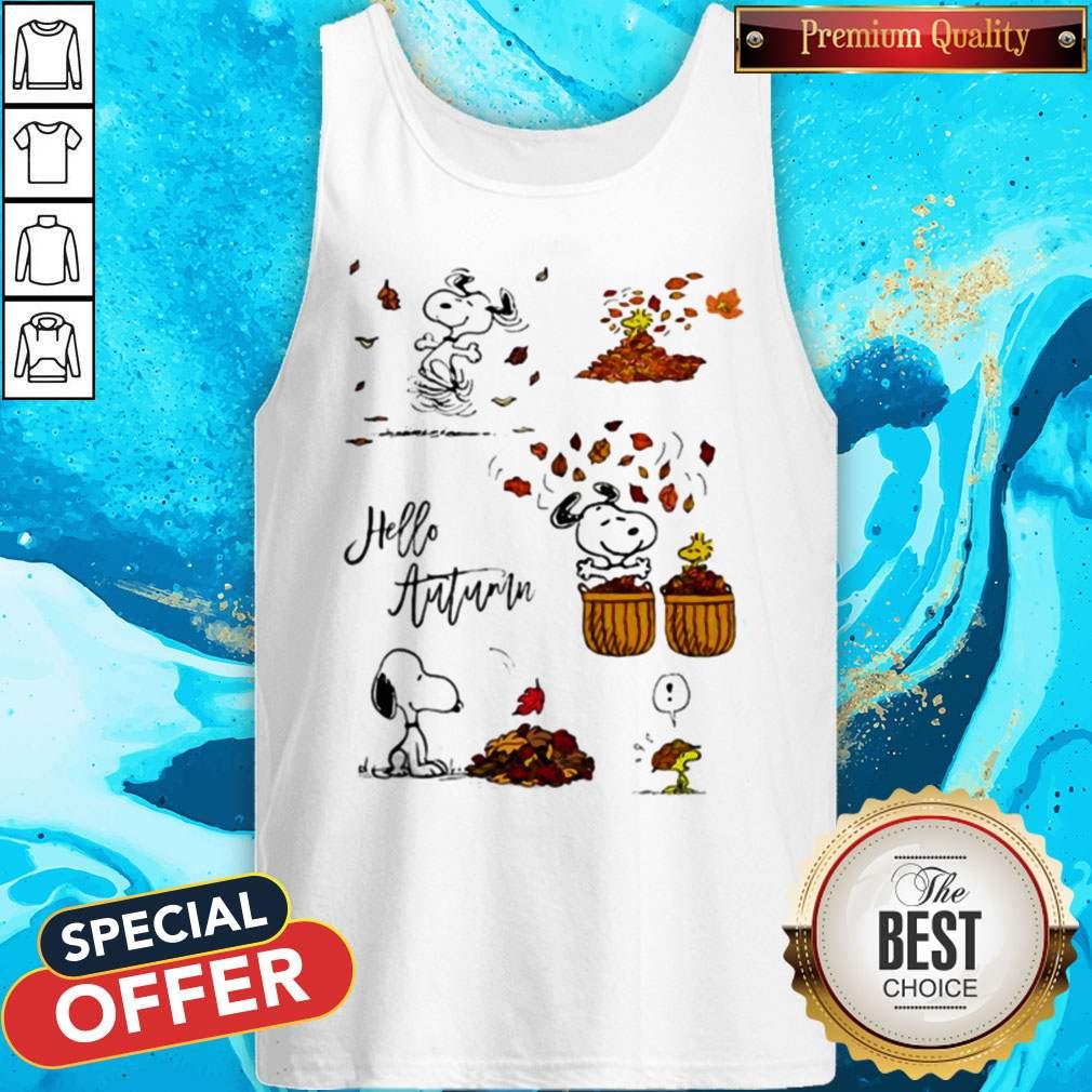 Snoopy And Woodstock Hello Autumn Maple Leaves Shirt - Image 2