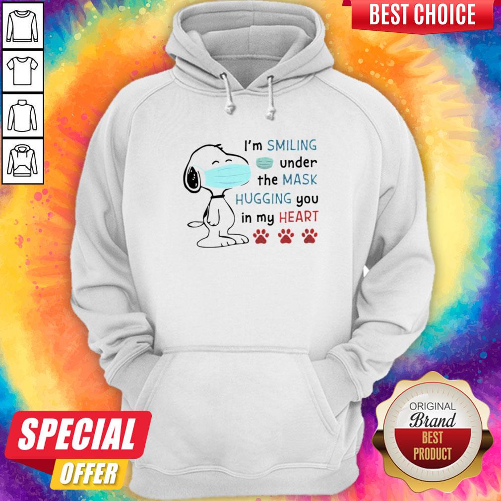Snoopy Mask I’m Smiling Under The Mask Hugging You In My Heart Paw Shirt - Image 4