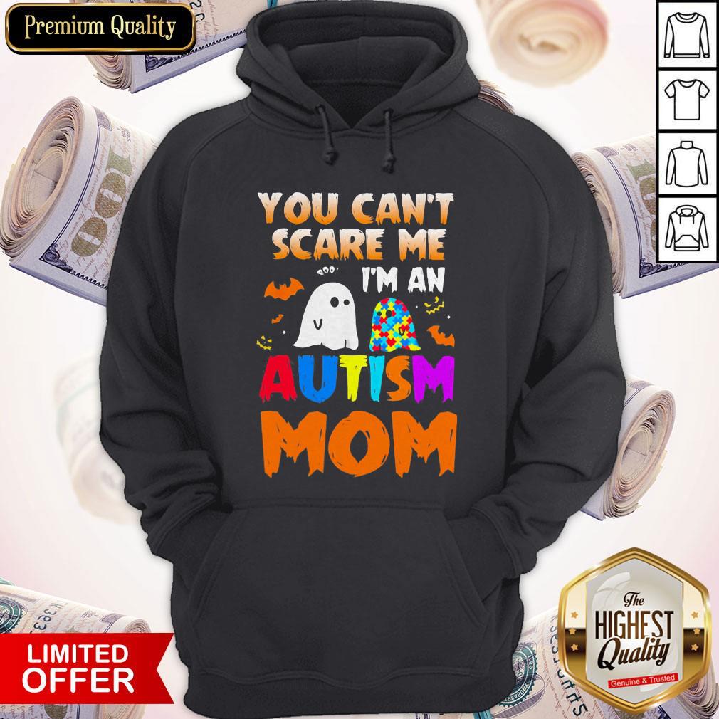 You Can't Scare Me I'm An Autism Mom Ghost Halloween Shirt - Image 4
