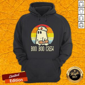 Boo Boo Crew Ghost Nurse Vintage Retro Halloween Hoodie