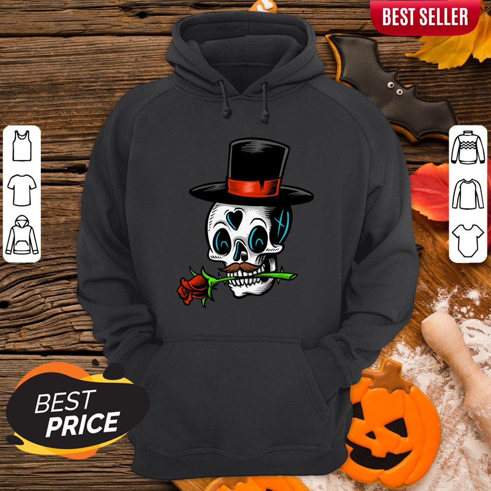 The Man With Rose Sugar Skull Dia De Muertos Day Of Dead Hoodie
