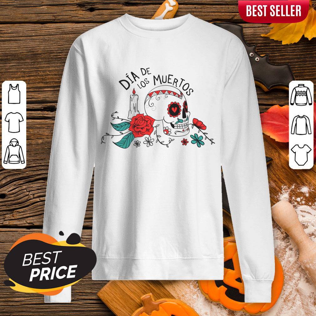 Dia De Los Muertos Day Dead Sugar Skull Rose Sweatshirt