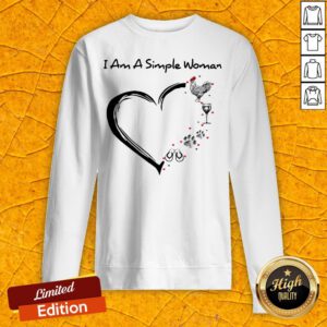 I Am A Simple Woman Chicken Wine Dog Paw And Flip Flop Sweatshirt