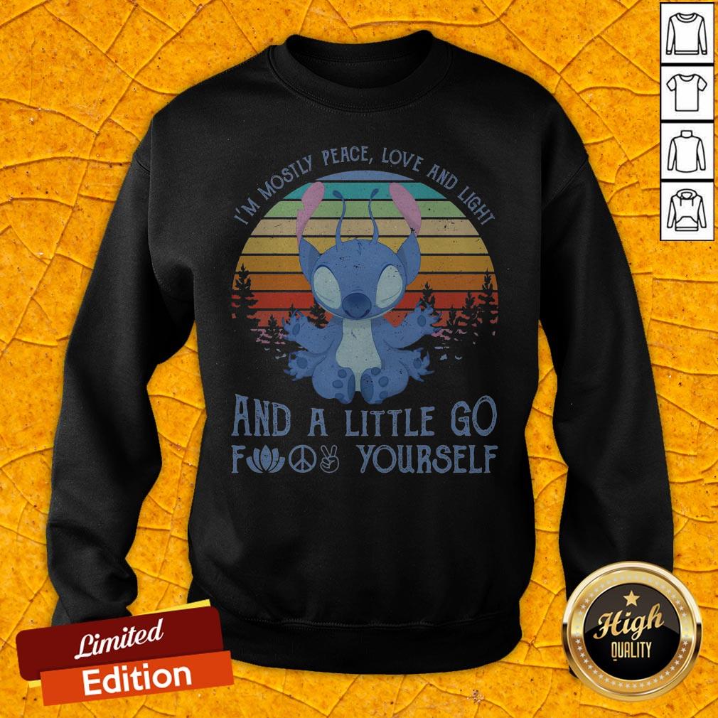 Baby Stitch I’m Mostly Peace Love And Light And A Little Go Fuck Yourself Vintage Retro Sweatshirt