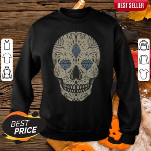 Sugar Skull Jewel Day Dead Muertos Vintage Sweatshirt