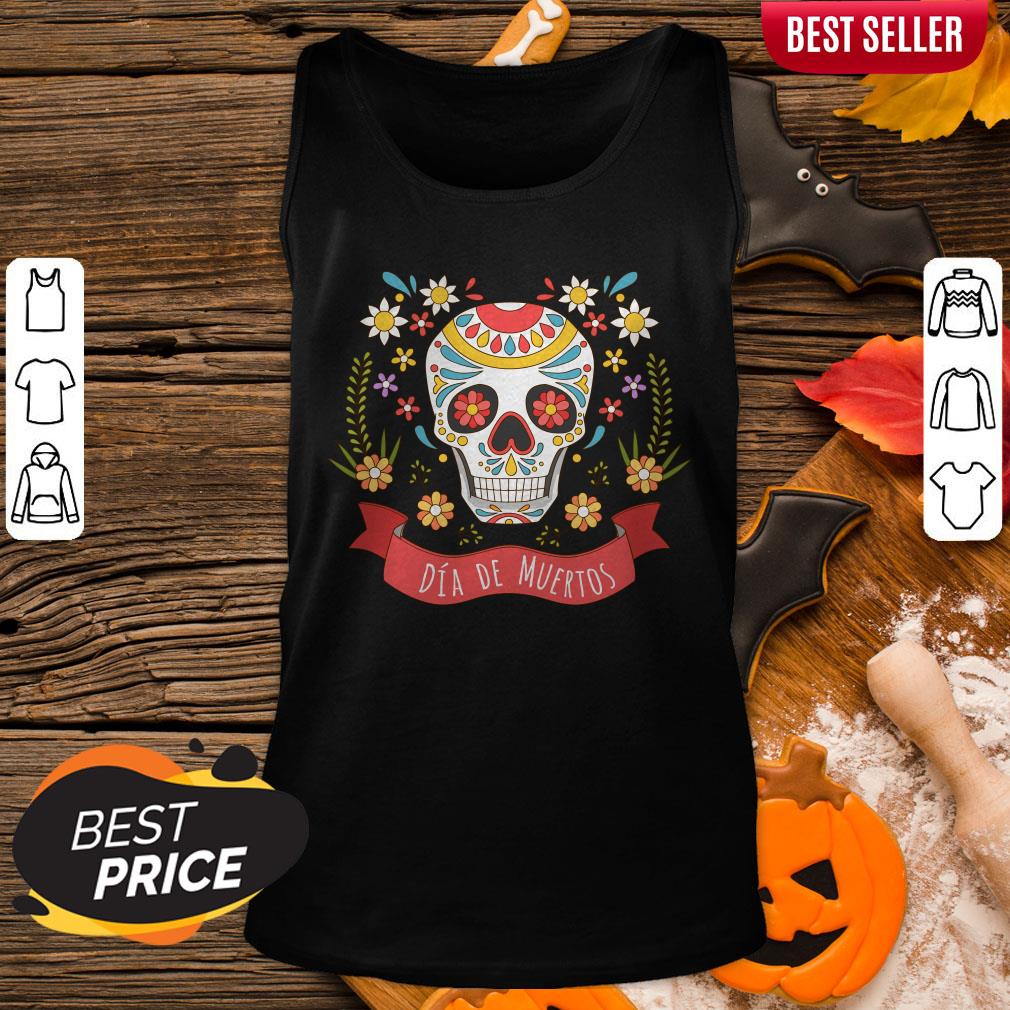 Hot Sugar Skull Dia De Muertos Day Of The Dead Tank Top