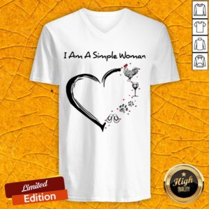I Am A Simple Woman Chicken Wine Dog Paw And Flip Flop V-neck