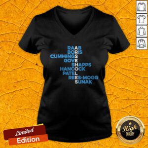 Raab Boris Cummings Gove Shapps Hancock Patel Reesmogg Sunak V-neck
