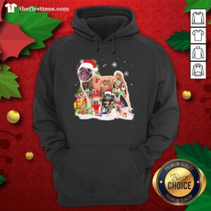 Pugs Hat Santa Happy Merry Christmas 2020 Hoodie - Design by Thefristtee.com