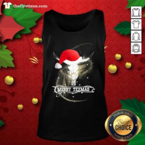 Merry Texmas Skull Cow Ugly Christmas Tank Top - Design by Thefristtees.com
