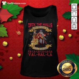Santa Claus Deck The Hall With The Balls Of Your Enemies Valhalla Christmas Tank Top - Design by Thefirsttees.com