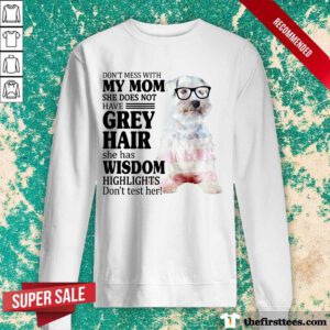 Funny Schnauzer She Does Not Have Grey Hair American Flag Sweatshirt