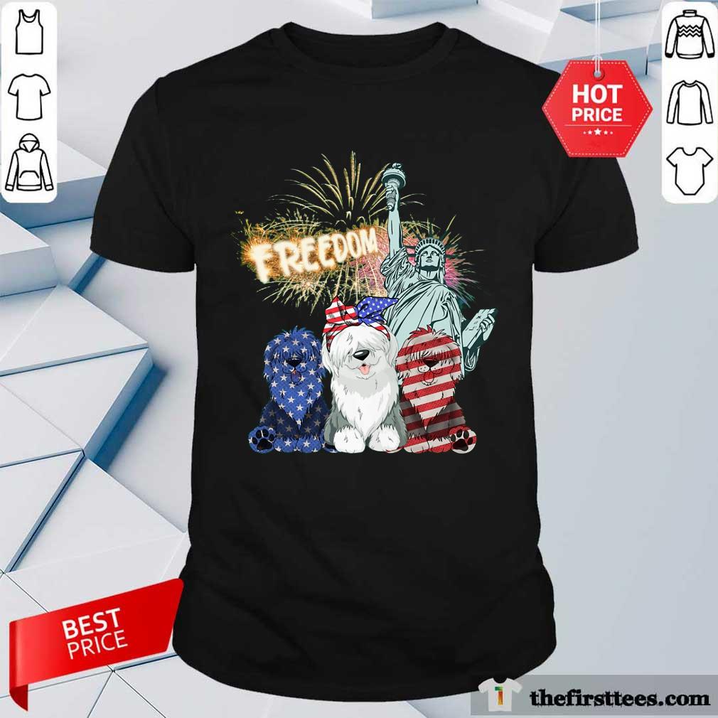 Freedom Sheepdog Statue Of Liberty USA Flag Shirt
