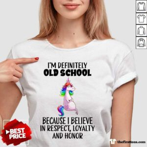 Unicorns I'm Definitely Old School V-Neck