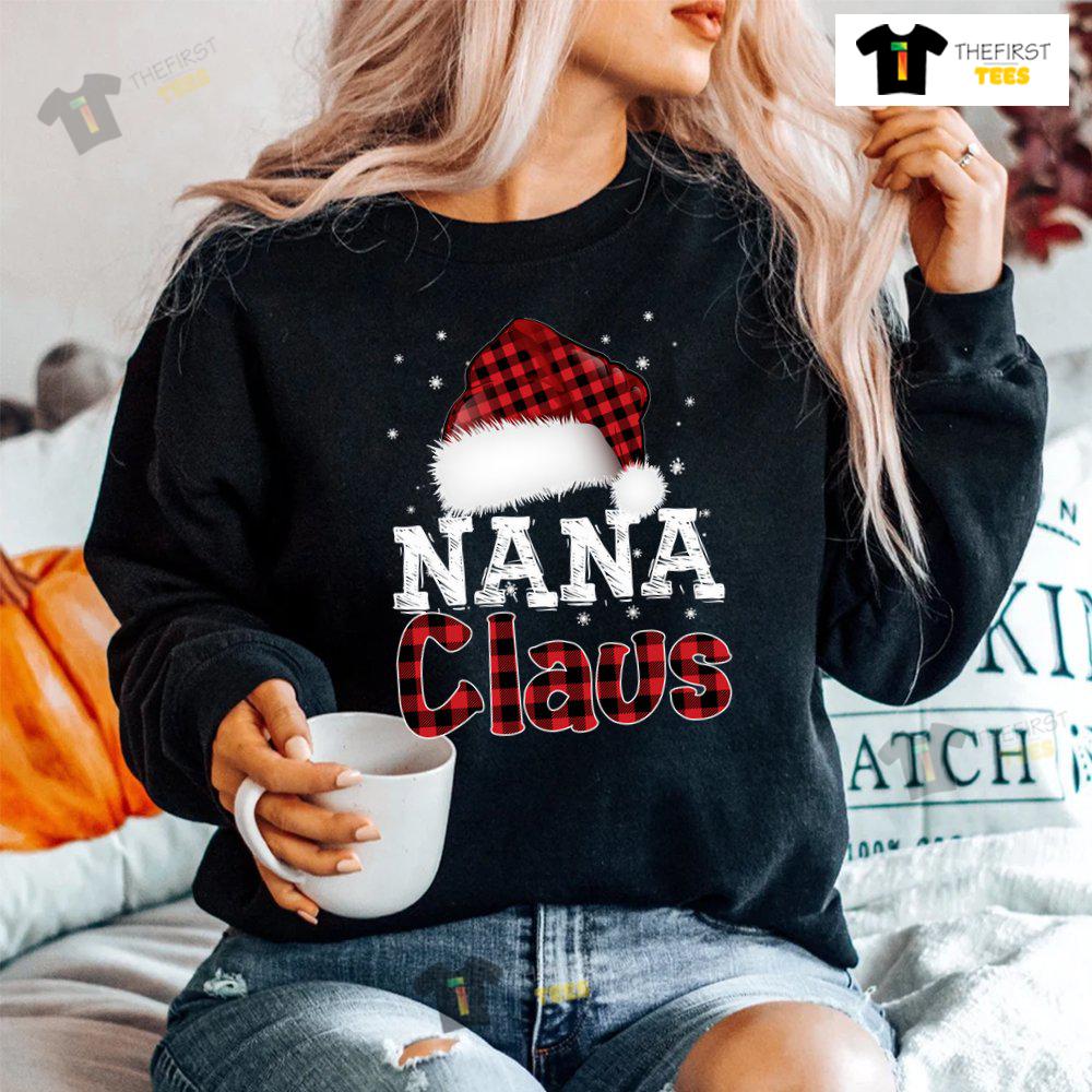 Fun Santa Hat Christmas Costume Family Matching Nana Claus Shirt