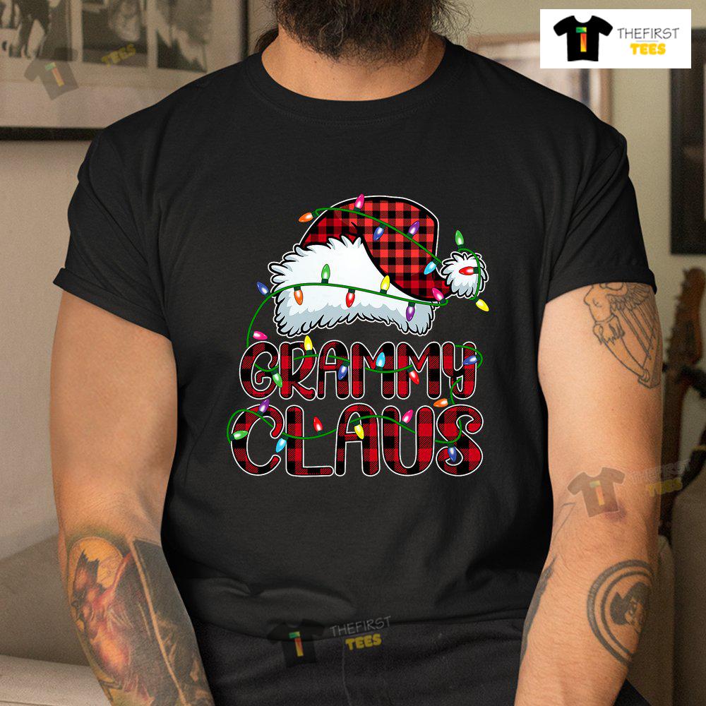 Grammy Claus Shirt Christmas Lights Pajama Family Matching Shirt