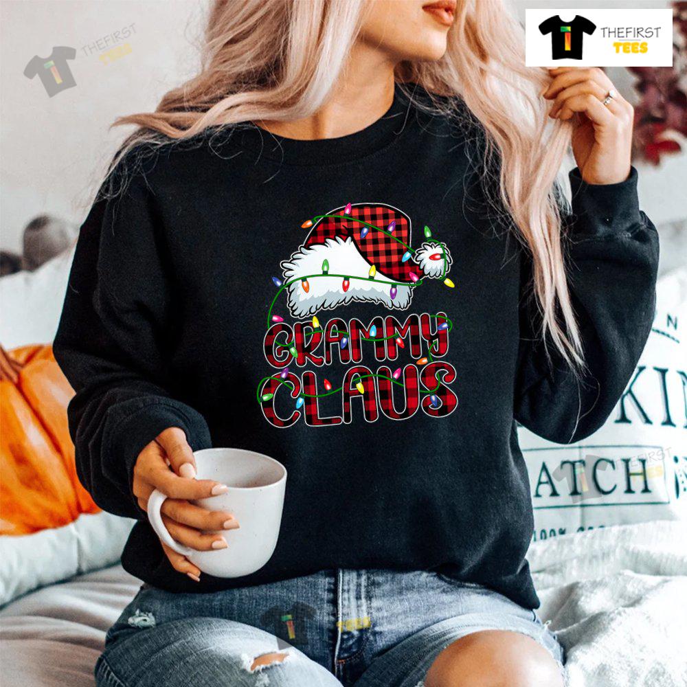Grammy Claus Shirt Christmas Lights Pajama Family Matching Shirt